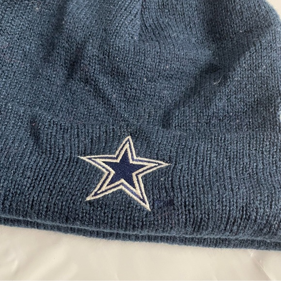 Vintage 90s Nike Dallas Cowboys Navy Blue Cuffed Knit Beanie - Picture 2 of 5